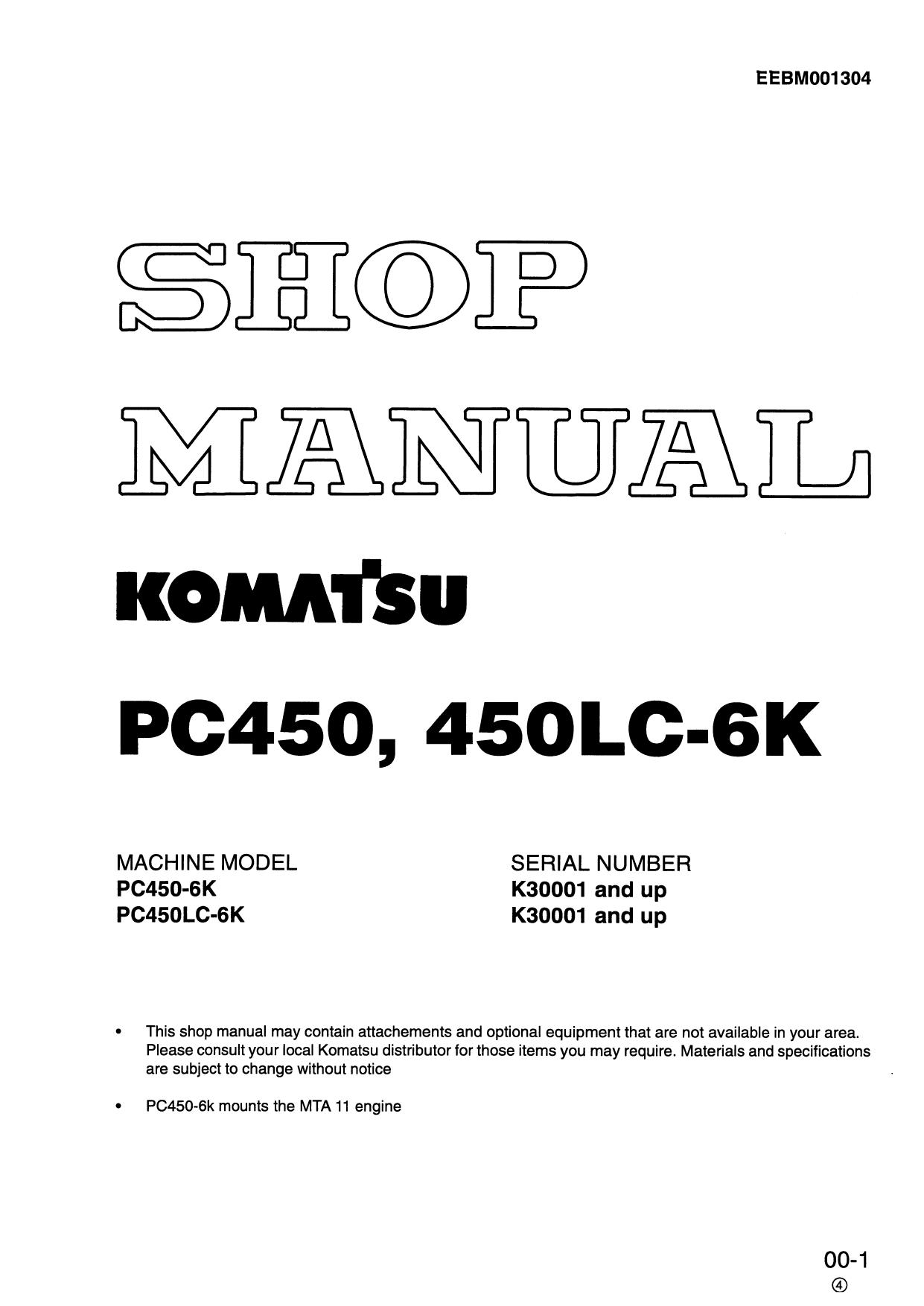 PC450-6K PC450LC-6K Shop Manual